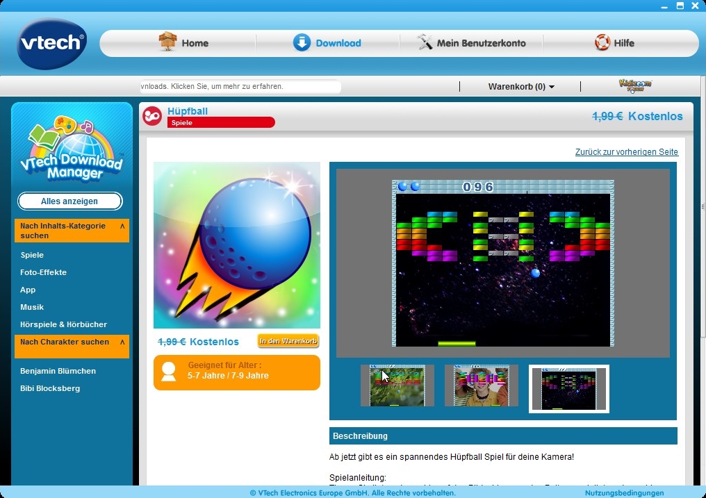 Kidizoom Touch von VTech: Installation, Apps und Download-Manager ...