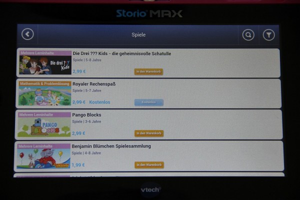 Storio MAX 7 von VTech: kostenlose Downloads, Foto: Land-und-Kind.de
